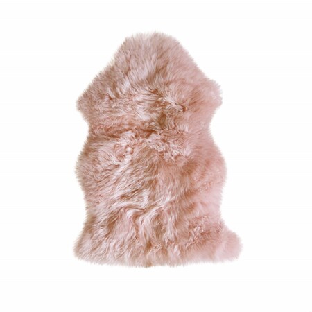 Homeroots 2 x 2 x 3 in. New Zealand Single Sheepskin Rug Pink 294267